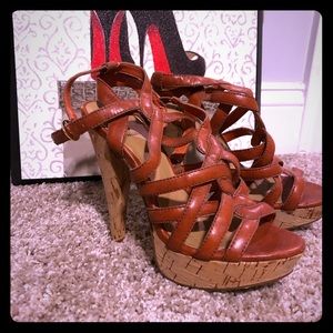 BAKERS TAN Leather Sky High Leg Lengthening Pumps